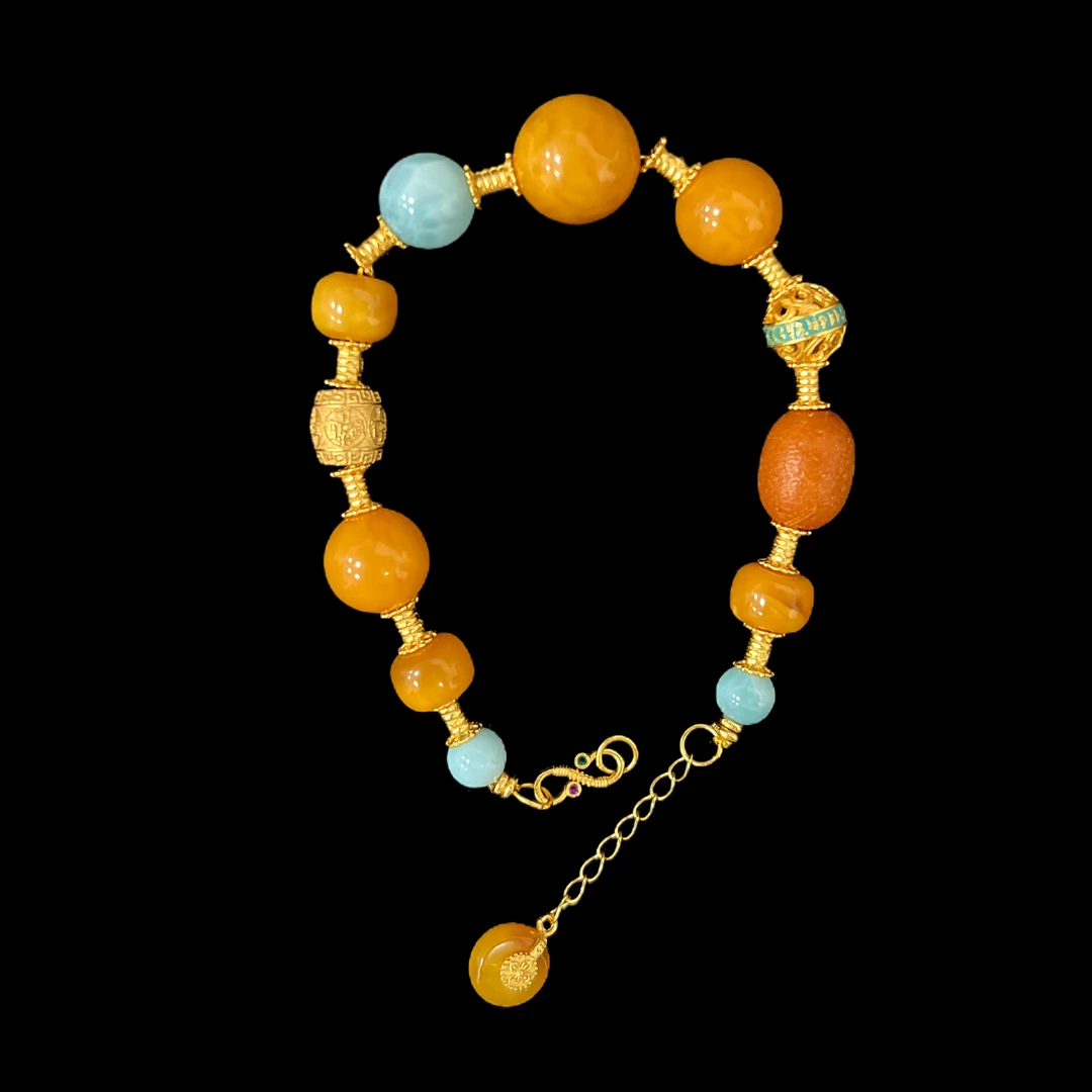 V3825蜜蜡手链孤品