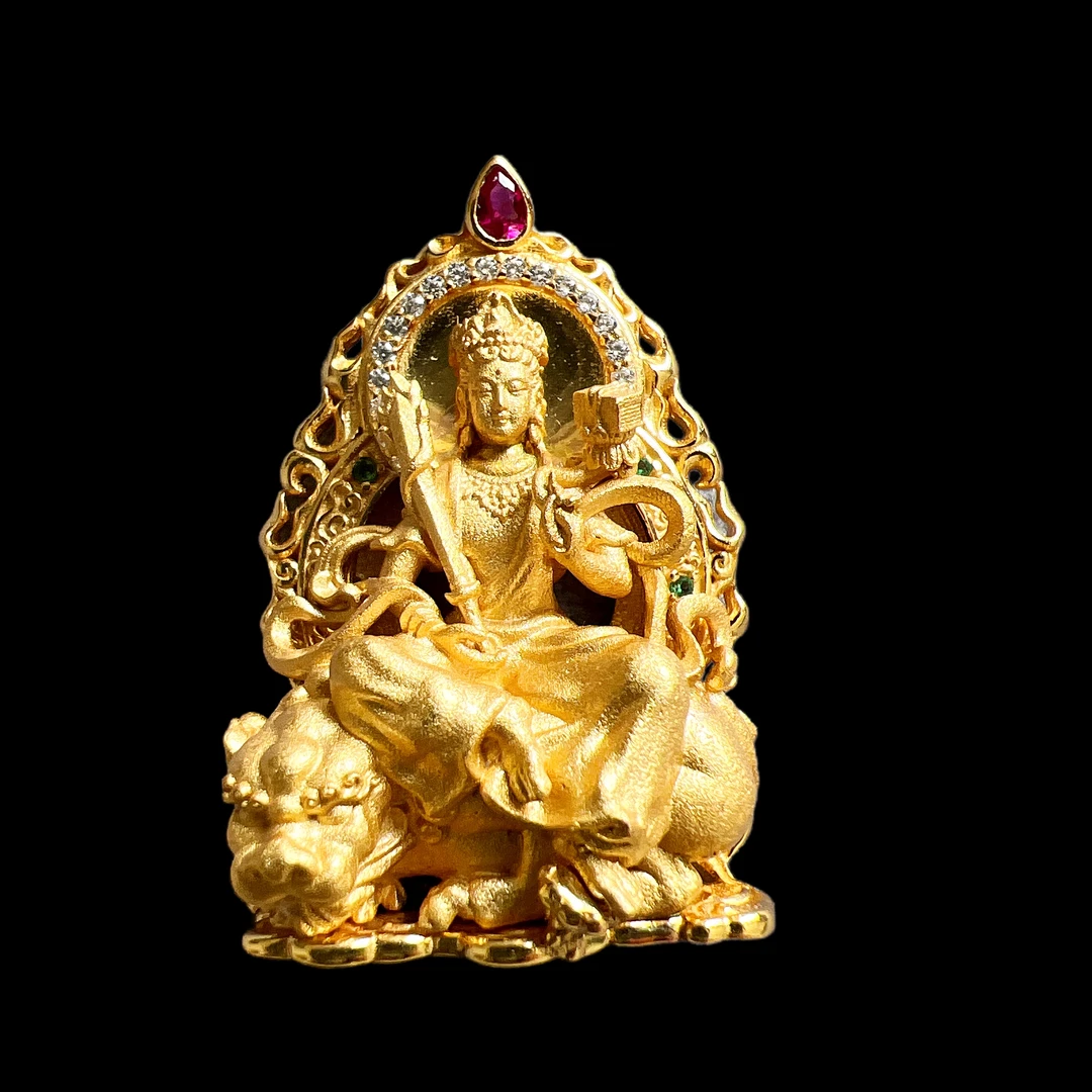 吊坠925银 V3657手工制作吊坠（文殊）孤品