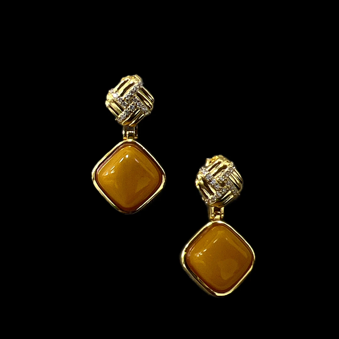 V4598蜜蜡耳坠孤品