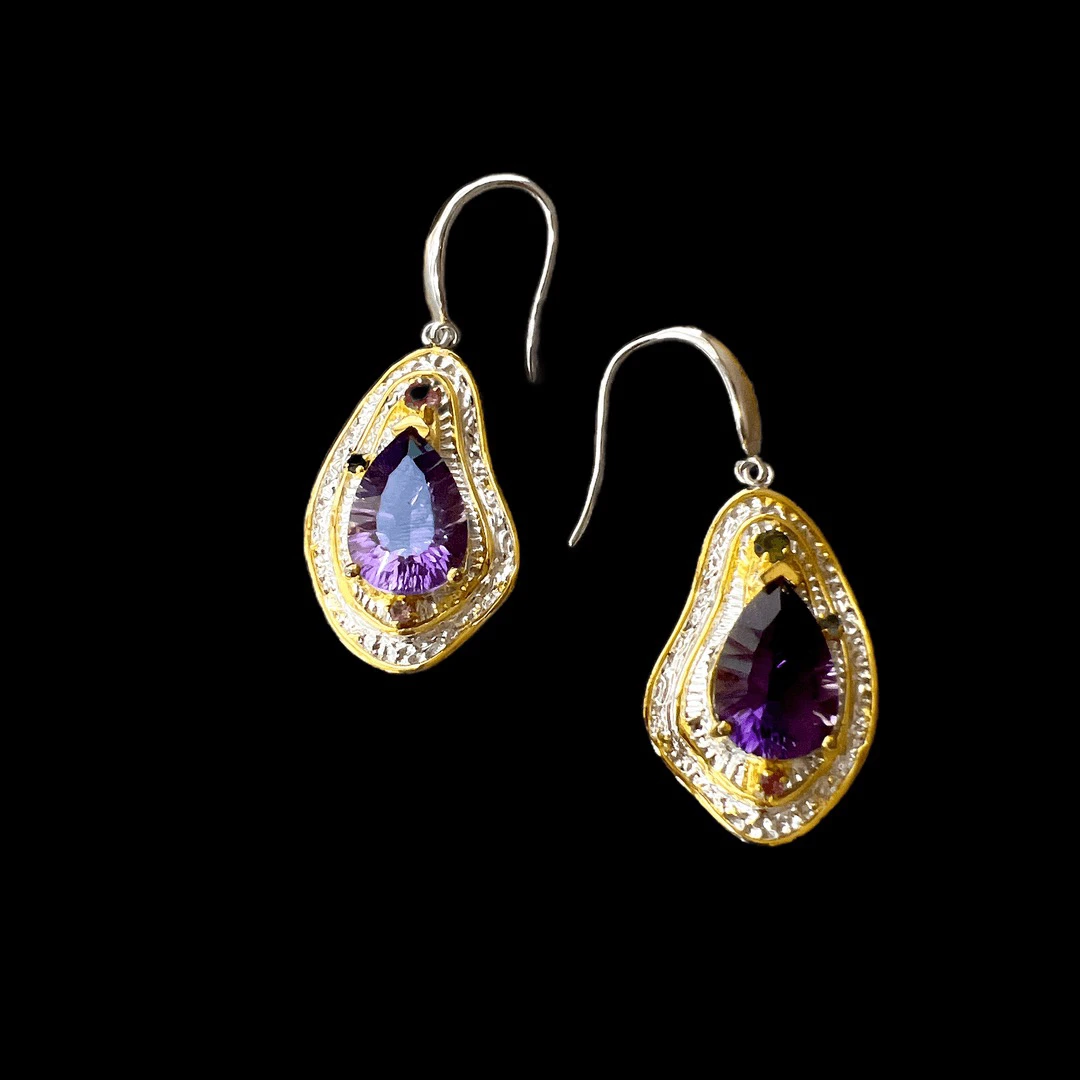 925银耳饰 F2351老意大利手工制作耳坠孤品。