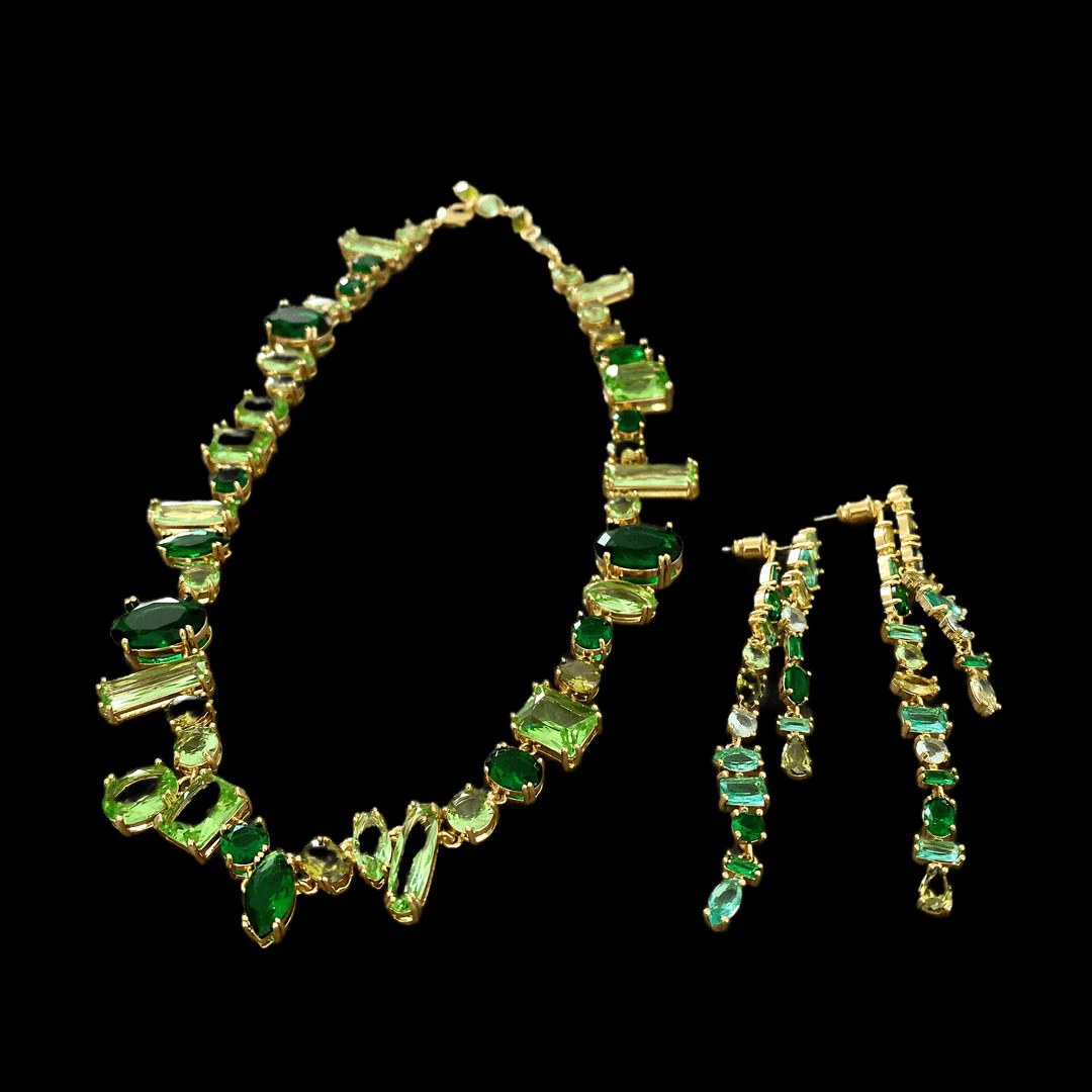 铜合金项链 F5497气质项链耳环、孤品