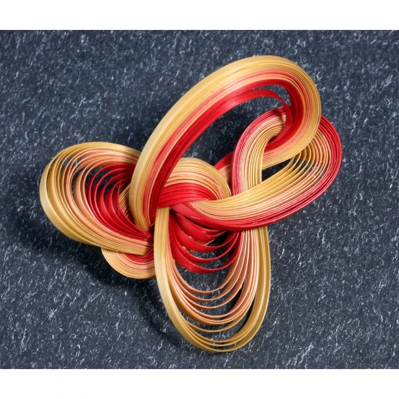 竹编枫叶胸花 袖抠