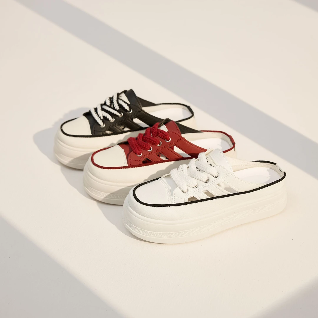 【溥畔专柜正品】2024夏季网红新款包头外穿网红懒人半拖休闲鞋