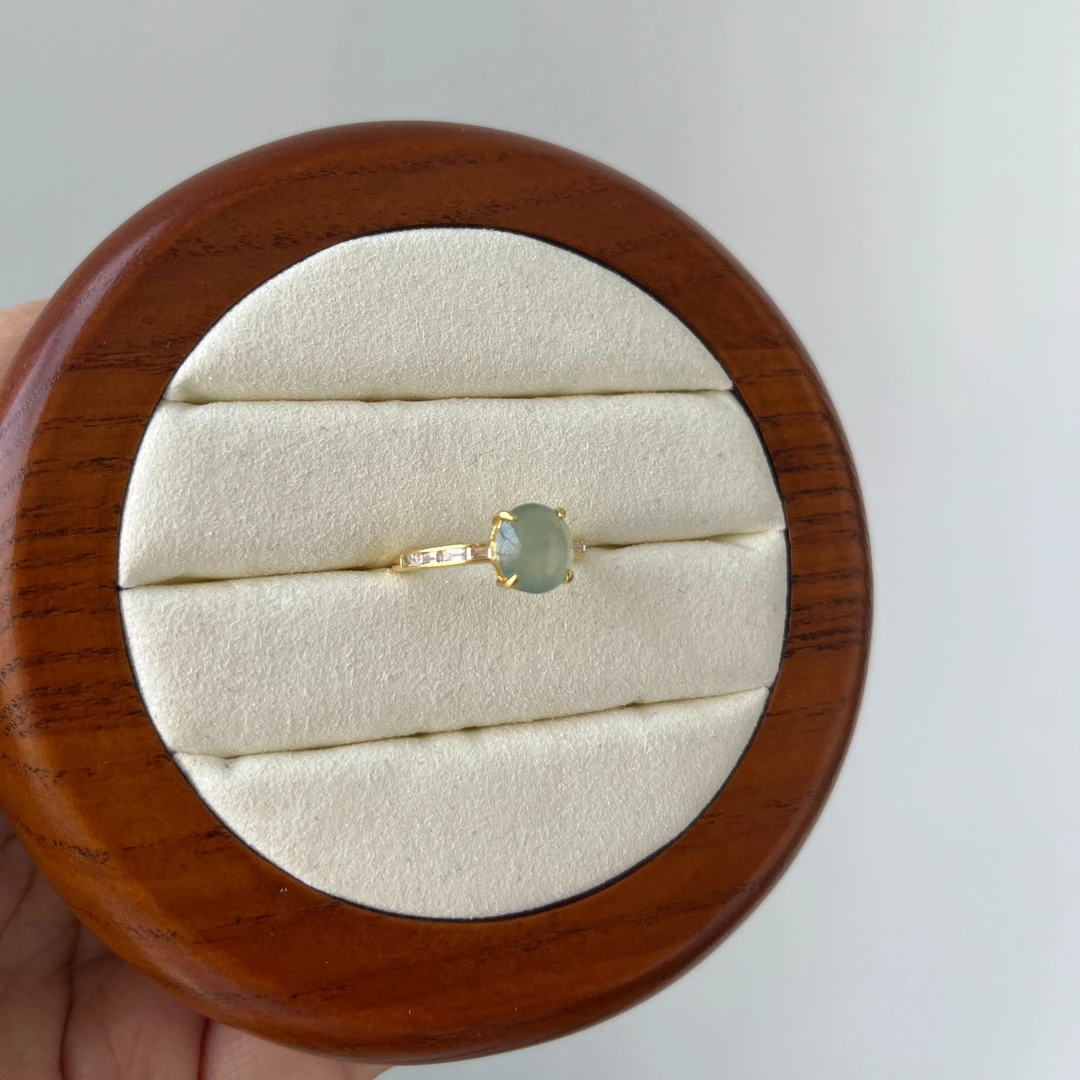 （多样性发货）天然缅甸翡翠晴水S925银戒指