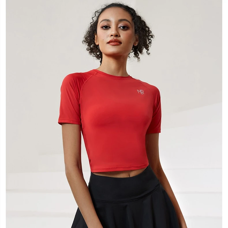 春季新款专业跑步短款短袖速干t恤女运动户外速干衣