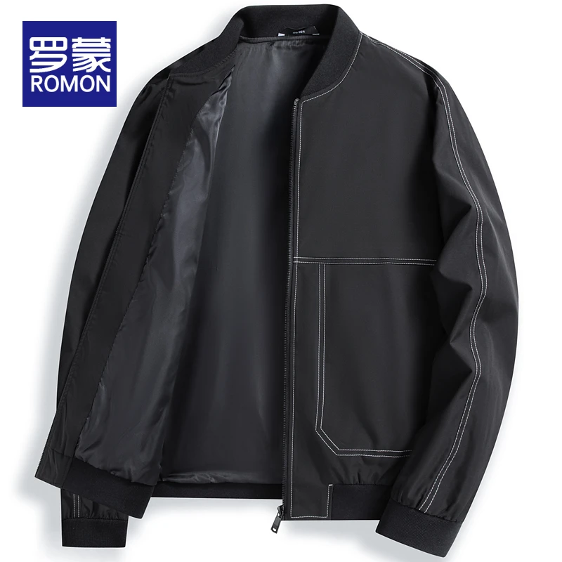 罗蒙夹克男爆款2024新款男士棒球服春秋男装百搭休闲上衣外套男款