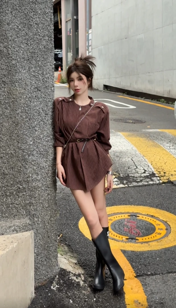 HuiHui【艺术家】东大门定制纹衬衫女小众设计感长袖衬衣（A629）