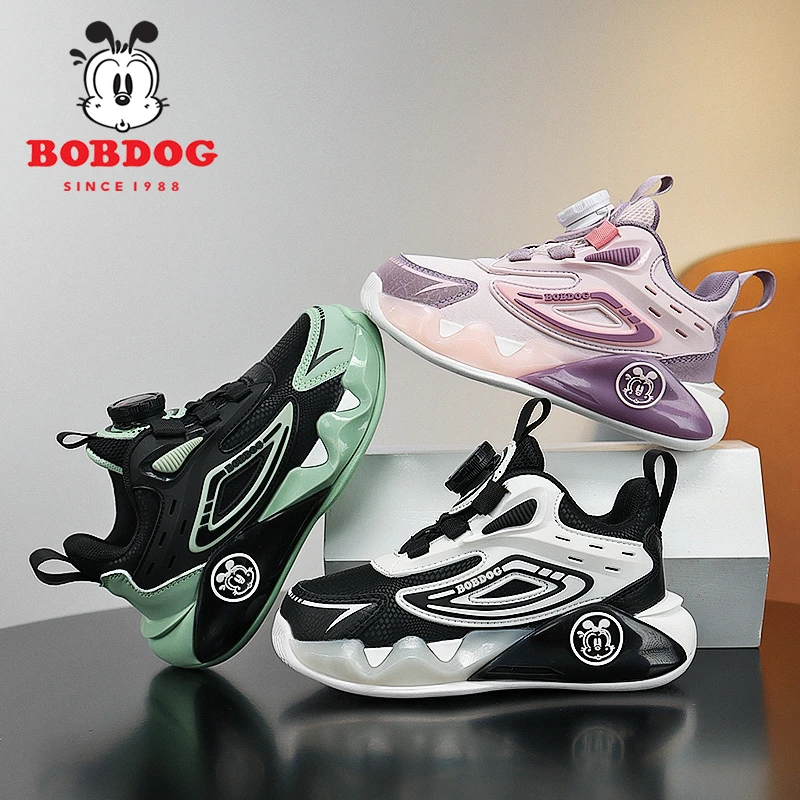 巴布豆儿童鞋子2024秋冬新款皮面防水男童鞋子女童休闲跑步运动鞋