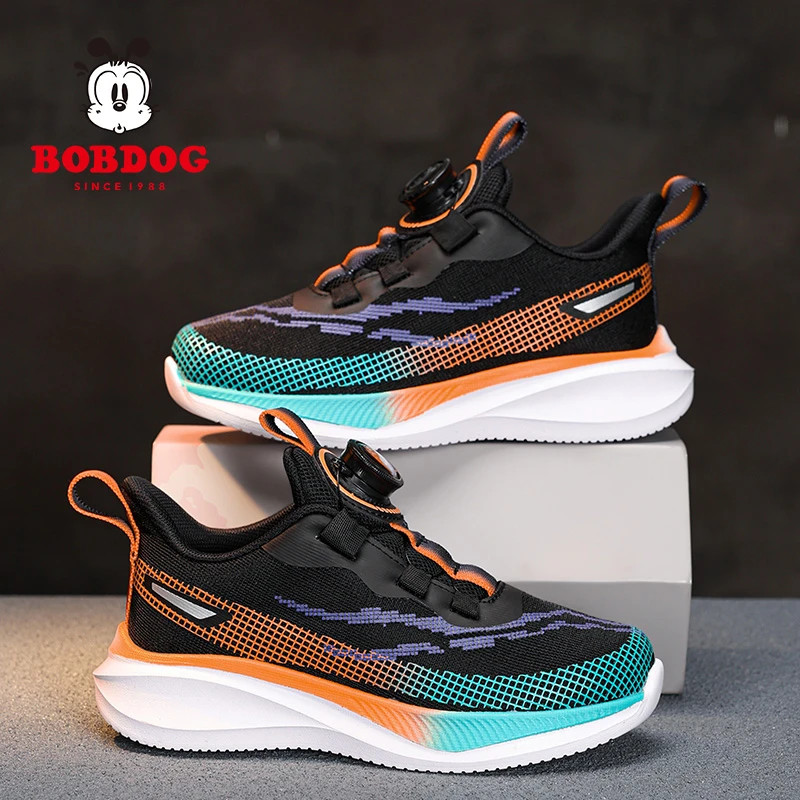 巴布豆儿童跑鞋2024春秋季新款网面运动鞋透气中大童儿童跑步鞋