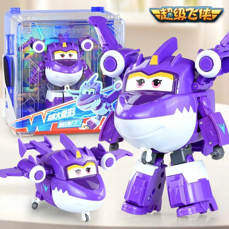 正版超级飞侠新款大号可变形机器人警车探长小翼儿童玩具男孩全套