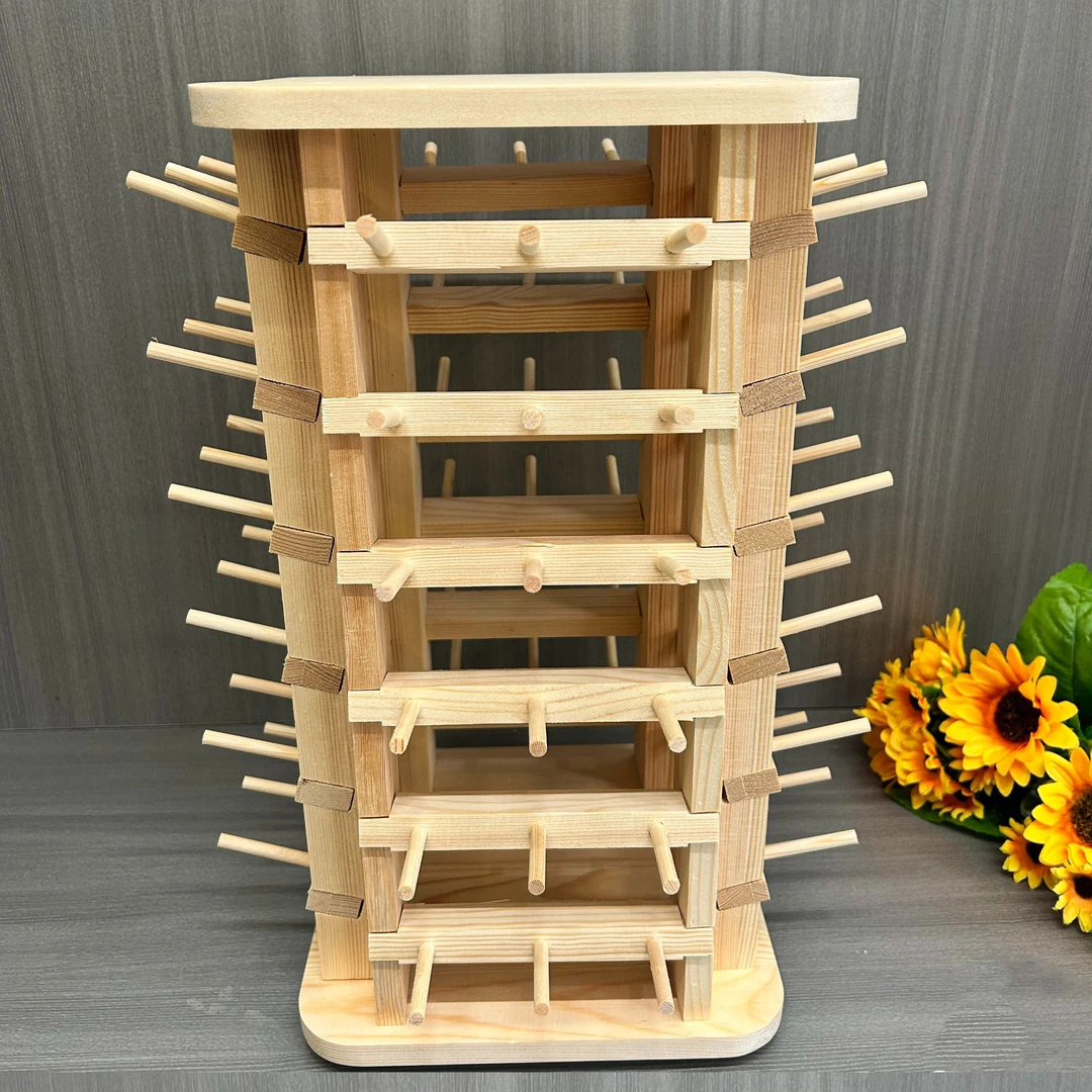 家用螺纹支架旋转木线架缝纫线整理器72线轴桌面刺绣编织纱线支架