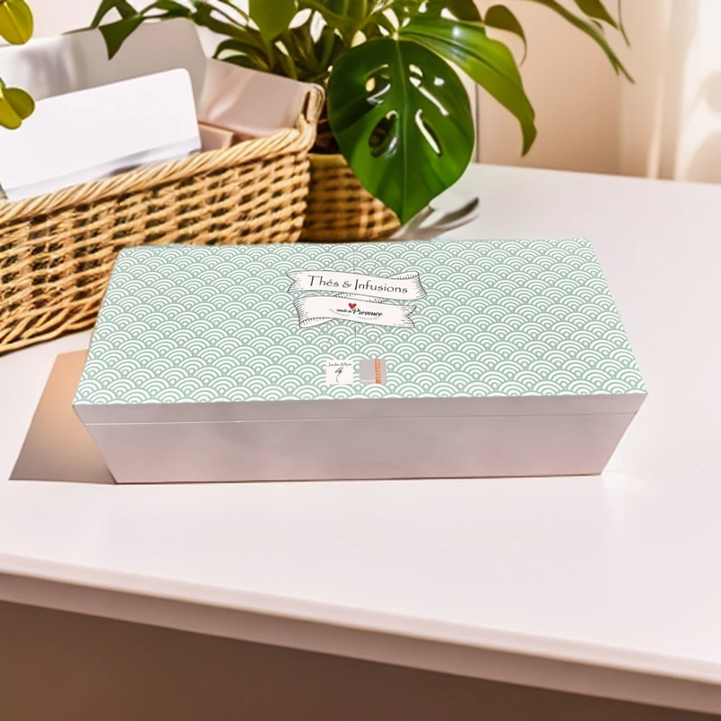 薄荷绿三格首饰收纳盒抽屉分隔饰品托盘家用多宝格子手办收纳盒