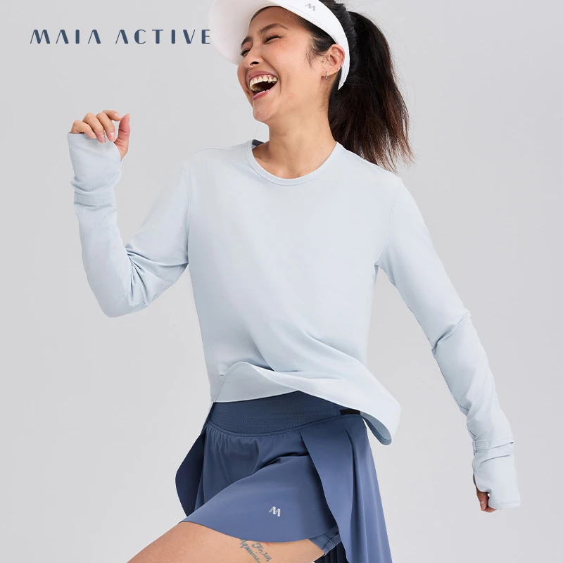 MAIAACTIVE网眼透气柔软吸湿排汗运动训练长袖上衣TEE 242TL011