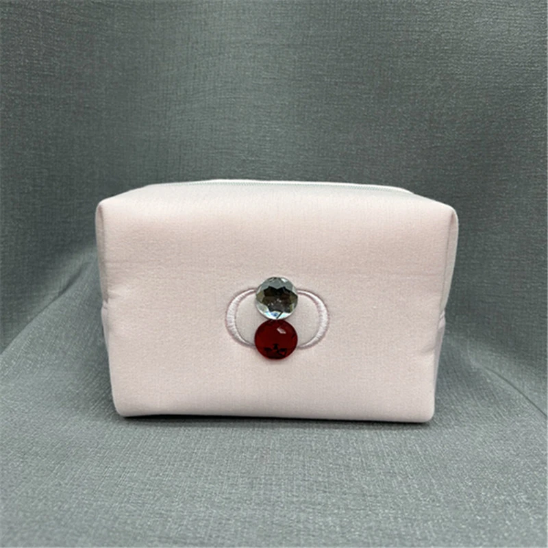 【迪】粉色太空棉少女化妆包收纳包