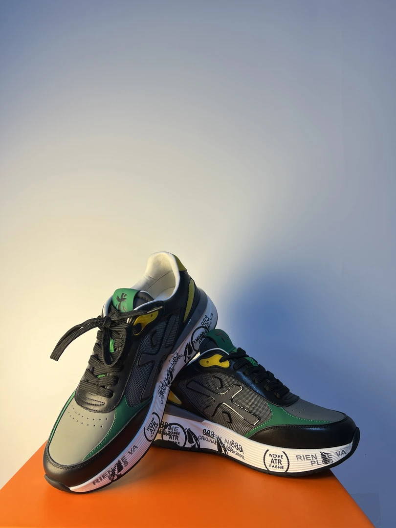 牛反绒秋冬新款米字鞋男士时尚百搭透气真皮潮鞋低帮厚底系带