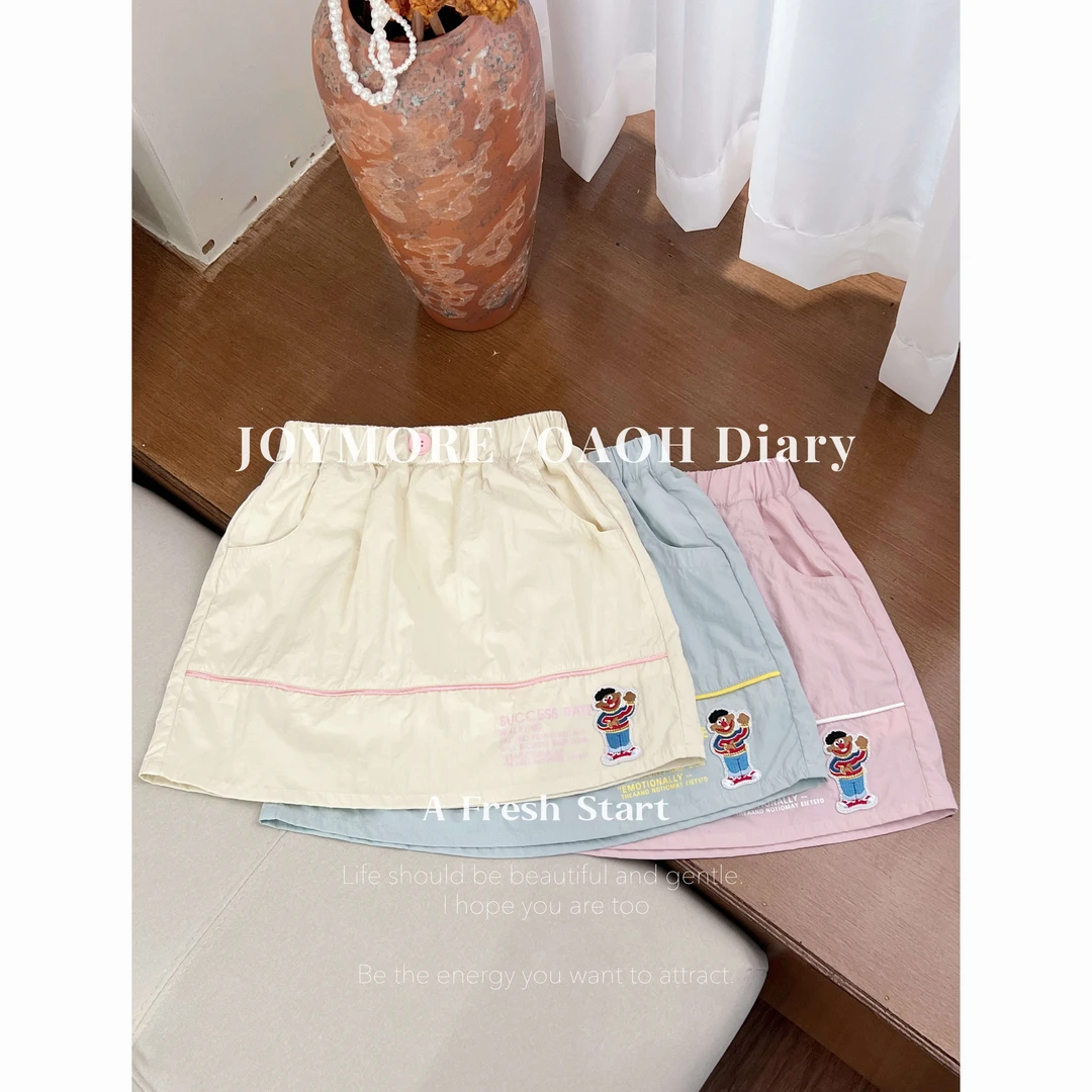 OAOH夏季中大童女童休闲百搭时尚洋气纯色可爱甜美裤裙Q1C5356