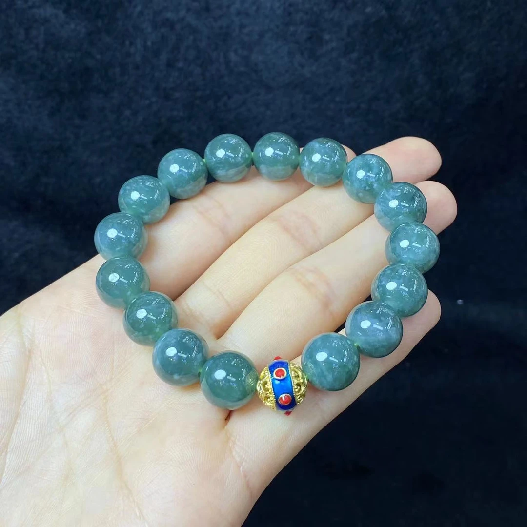 【花木兰珠宝】翡翠DIY单圈手串25-HL09H93【尺寸约11mm+】多样性发一