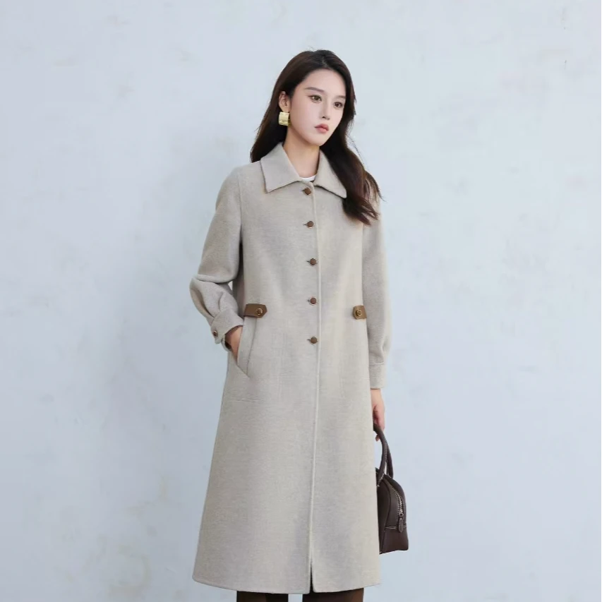 宏丰382【开年大促】秋冬含山羊绒双面羊毛大衣