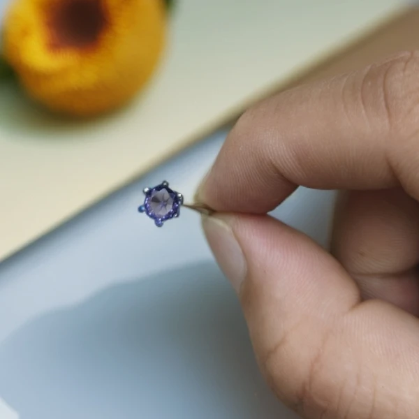 【清仓处理】567-紫蓝宝石-精工合金培育戒指