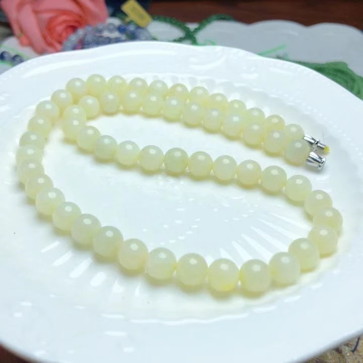【清仓处理】B34-天然黄口和田玉项链妈妈链满肉鸡油黄新疆料
