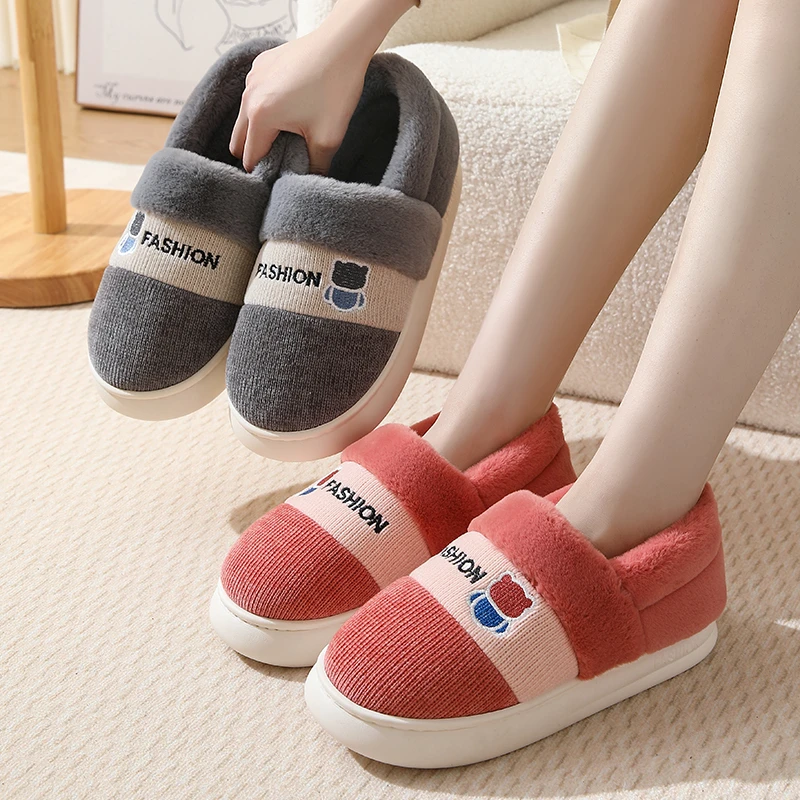包根棉拖鞋女冬季情侣月子厚底防滑居家保暖加厚冬天毛绒棉拖鞋男