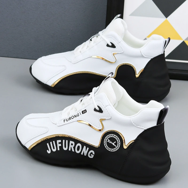 软皮2025春秋季新款时尚软底运动休闲鞋舒适款百搭网红老爹鞋潮鞋