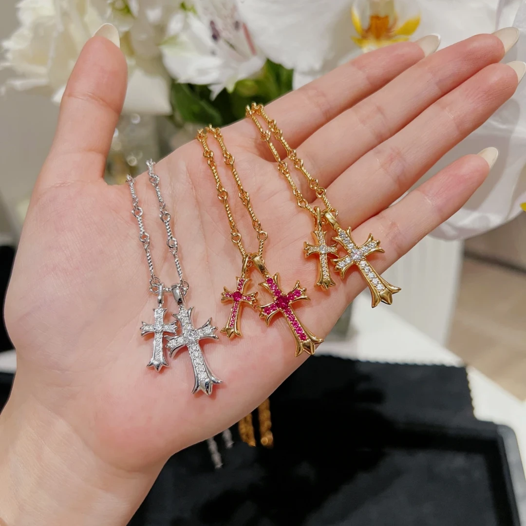 《考拉店》  轻奢时尚小众复古 十字架 围巾 金色带钻满钻镶钻KL2