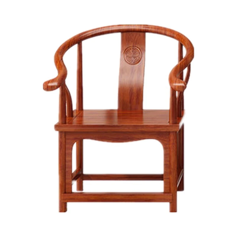 实木圈椅新中式围椅家用饭店茶楼酒店餐椅主人椅原木色椅子茶桌椅