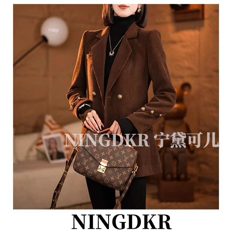 宁JN111544高级感美拉德穿搭复古气质收腰显瘦灯芯绒西装外套女