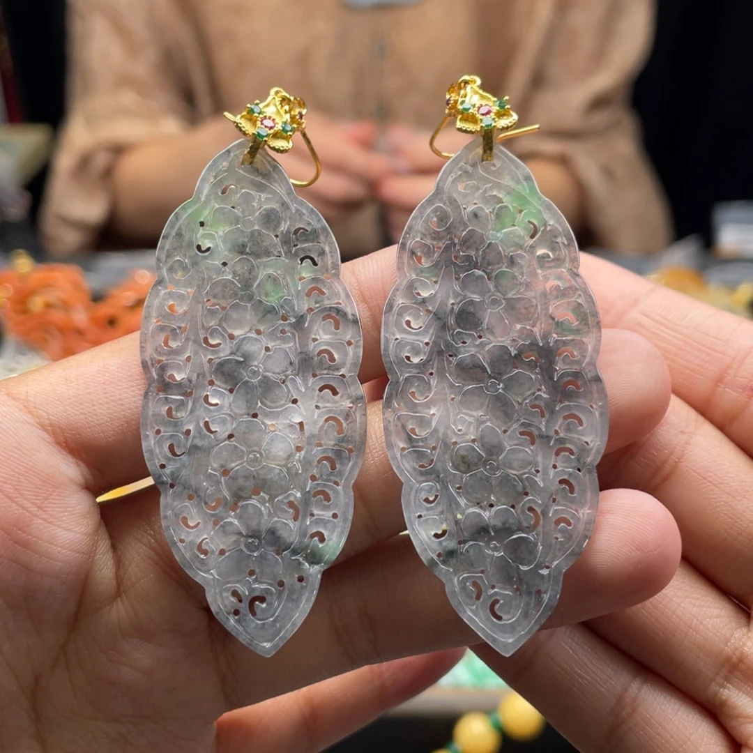 翡翠耳饰未镶嵌代编织