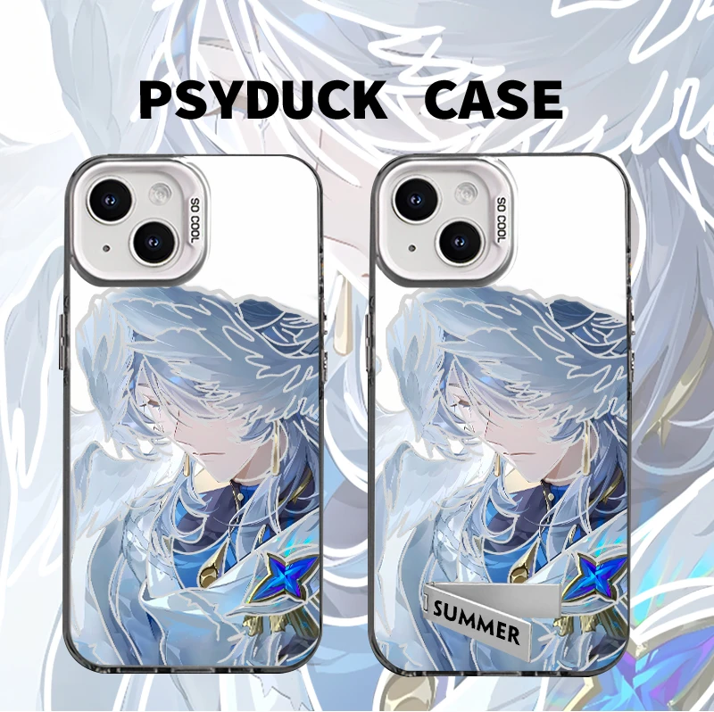 适用苹果华为一加iQOO小米侧脸星期日彩银白底动漫防摔手机壳