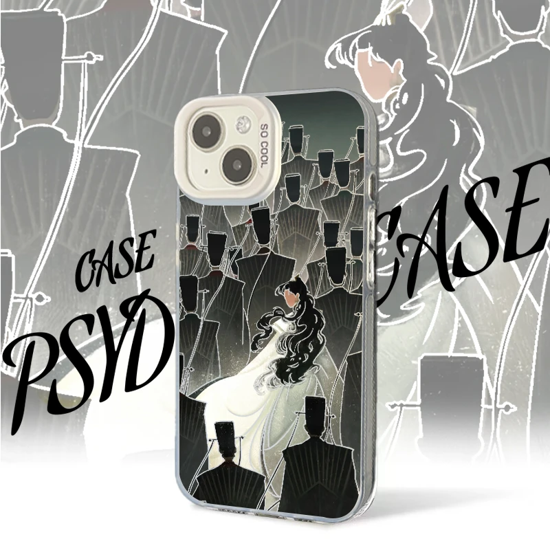 适用苹果15华为小米14古装人物镂空彩银网红动漫小众防摔手机壳