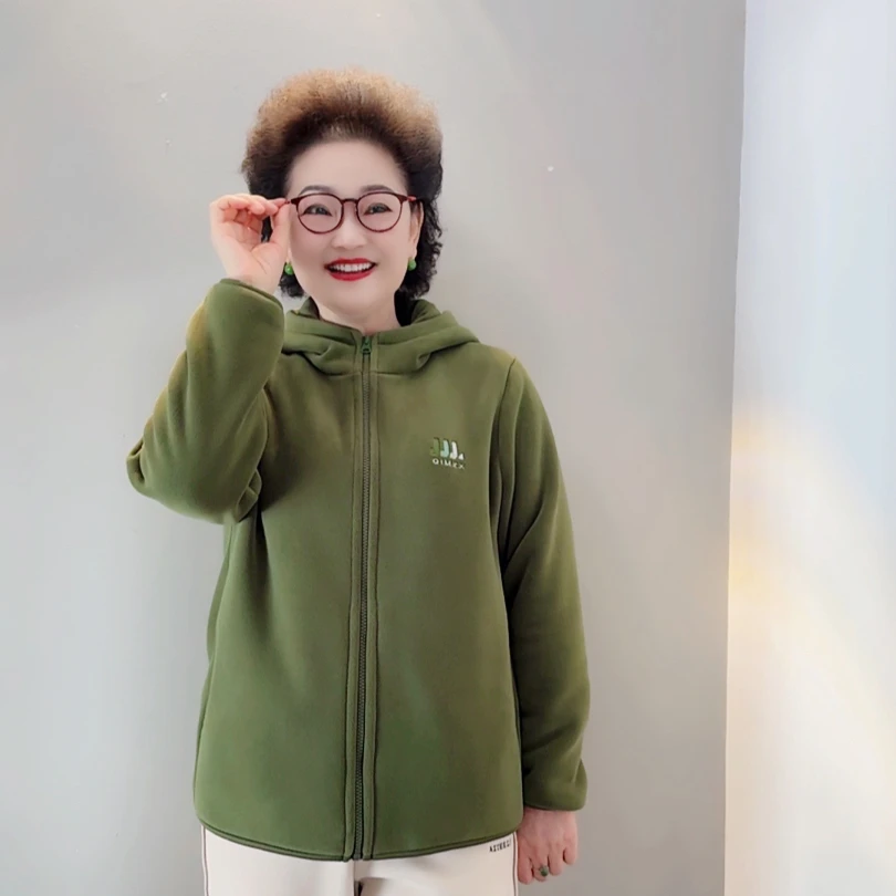 唐姐优选2024加绒加厚外套秋冬连帽保暖时尚休闲06816