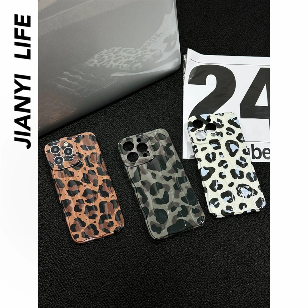 ins风高级感立体纹理辣妹豹纹手机壳适用iPhone14promax/13/12/11