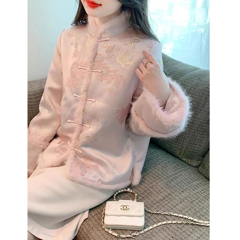 新中式(加棉加厚)冬季新款气质盘扣棉外套