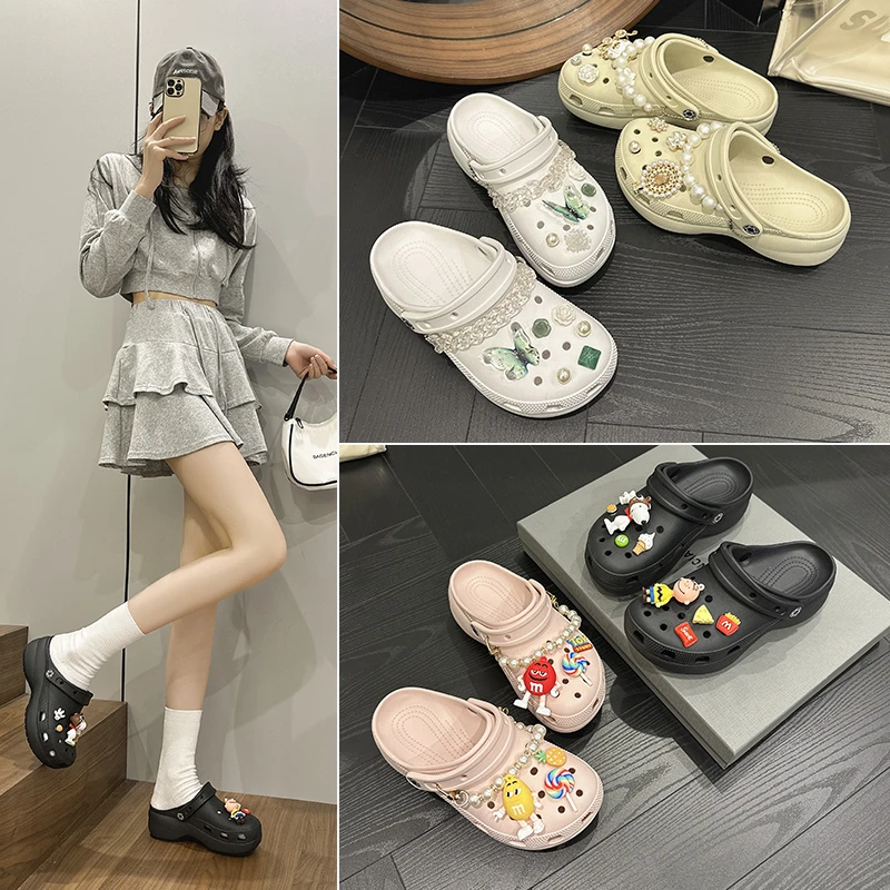 云朵款洞洞鞋【增高4公分】夏季透气外穿时尚休闲厚底沙滩鞋