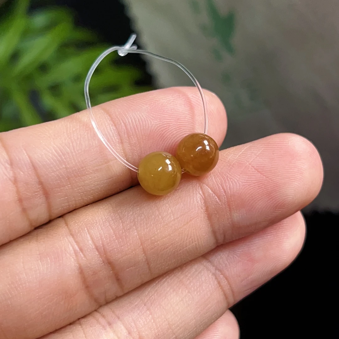 天然翡翠珠子 散珠 顶珠 圆珠 配珠 多宝 手串 珠链 吊坠 卡7