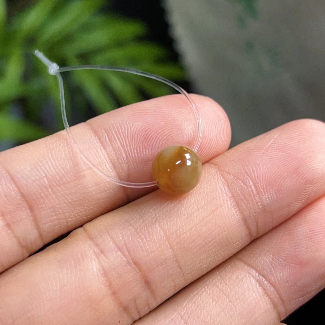 天然翡翠珠子 散珠 顶珠 圆珠 配珠 多宝 手串 珠链 吊坠 卡7.6