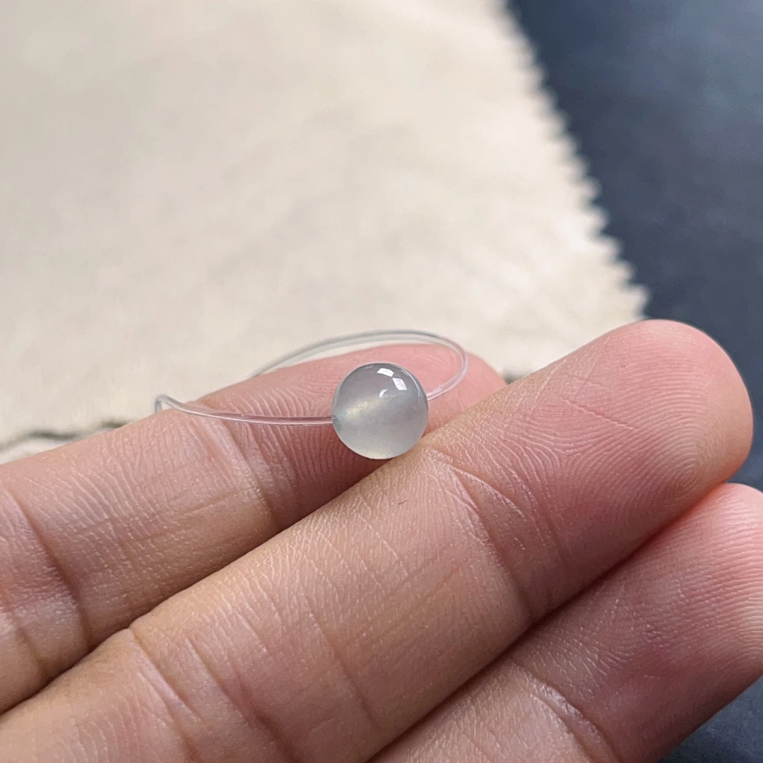 天然翡翠珠子 散珠 顶珠 圆珠 配珠 多宝 手串 珠链 吊坠 卡6.4