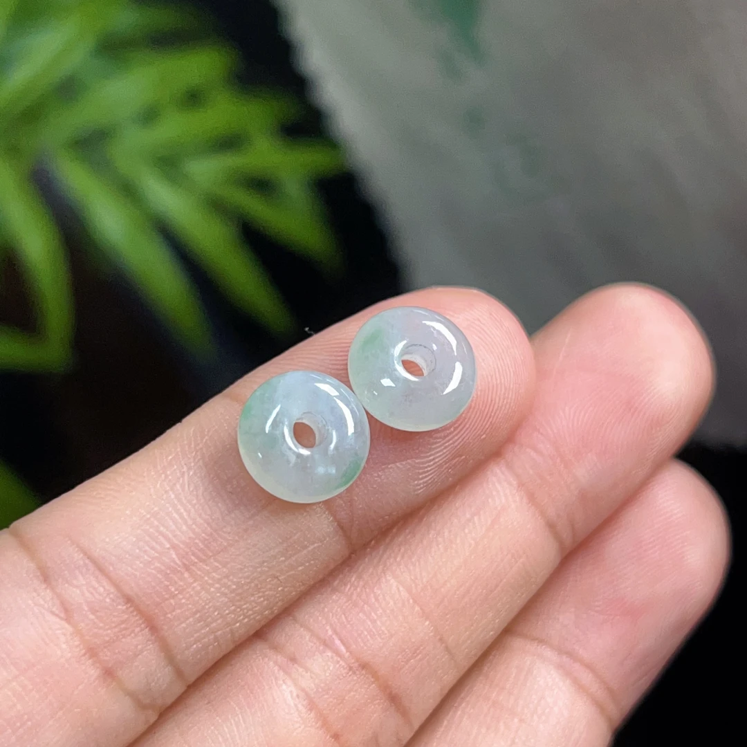 天然翡翠珠子 散珠 顶珠 圆珠 配珠 多宝 手串 珠链卡9.0-3.8