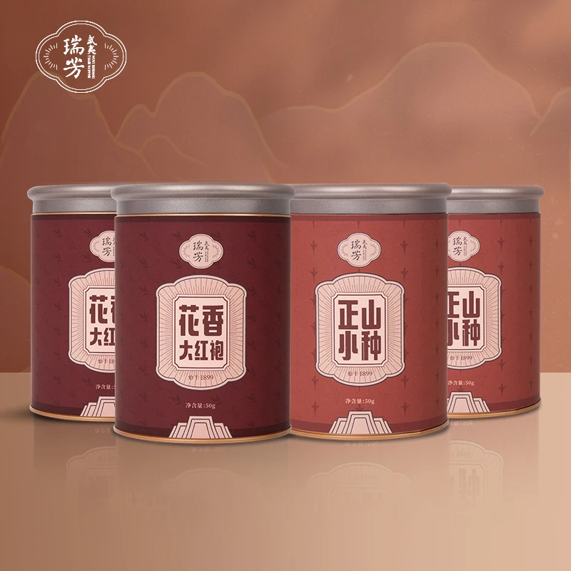 武夷瑞芳【罐罐装】大红袍正山小种｜武夷山岩茶果香花香红茶工艺