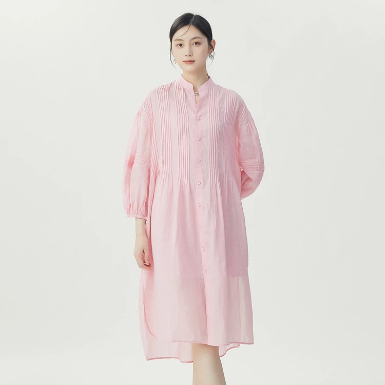 【商场同款】廓形连衣裙宫廷袖甜心氛围感清爽宽松中长裙女5500536