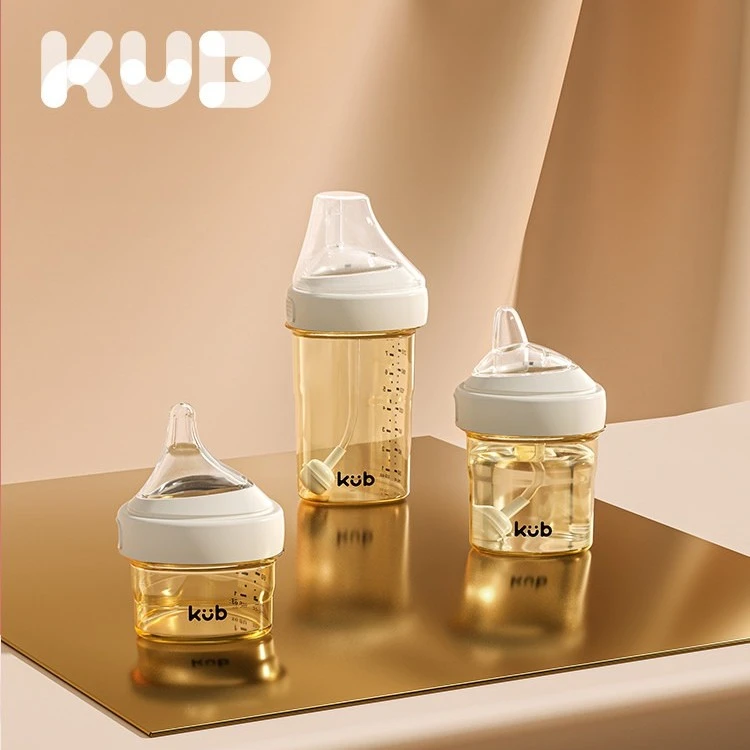 KUB可优比皇冠奶瓶ppsu宽口径小宝宝防胀气新生婴儿奶瓶水杯吸管