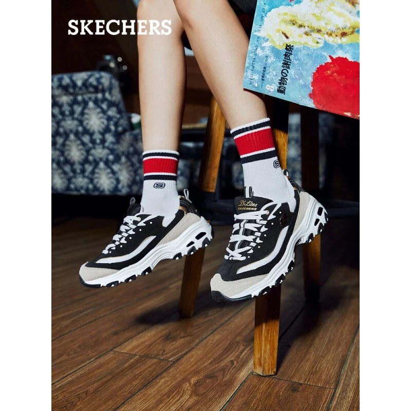 Skechers斯凯奇黑金/白金情侣款休闲熊猫鞋(a017-a018-A002-A003)