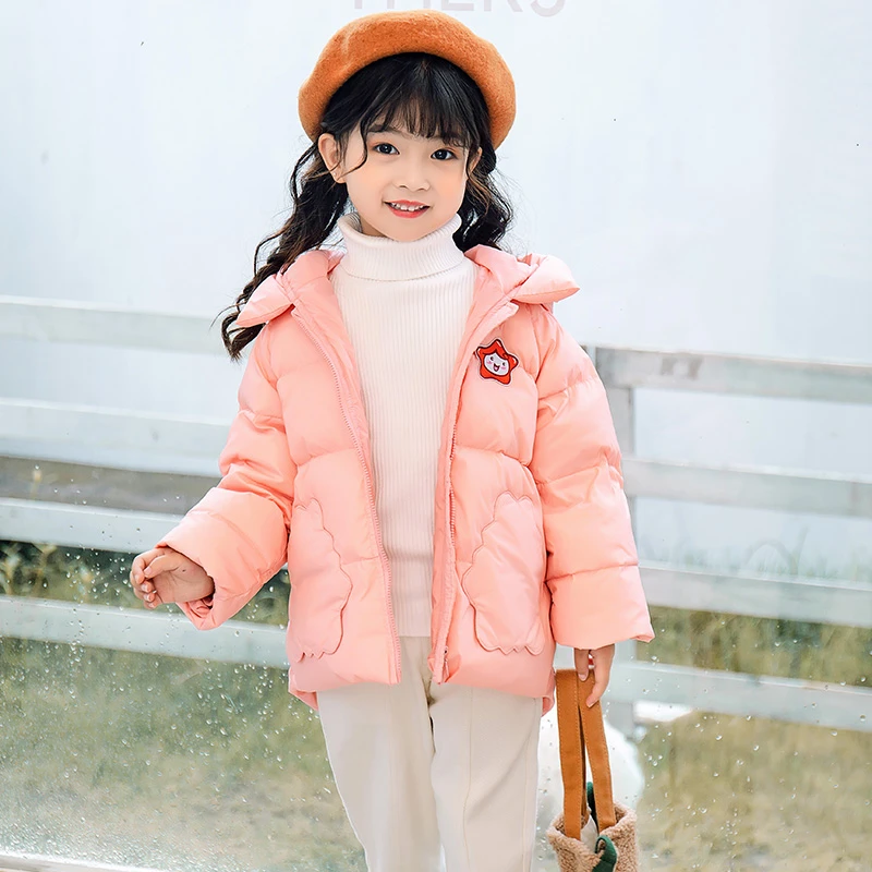 儿童羽绒服女童新款韩版宝宝白鸭绒加厚连帽常规款秋冬季加厚外套