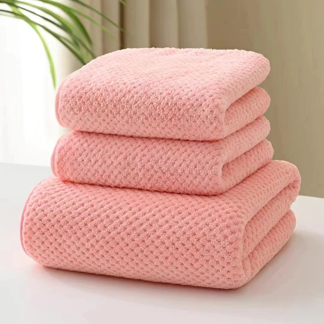 馨织图-华夫格毛巾浴巾三件套柔软吸水家用（2条毛巾+1条浴巾）AR