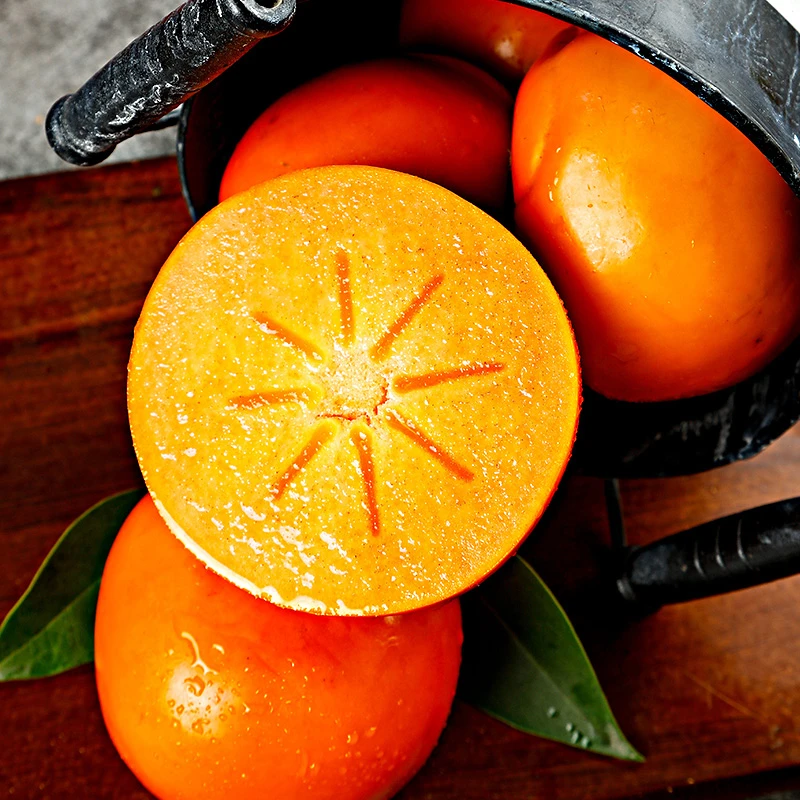 【冰糖心巧克力脆柿】山西脆柿子4.5斤 新鲜水果 脆甜多汁