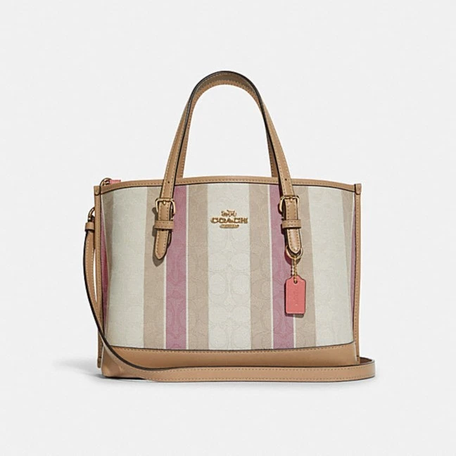 COACH/蔻驰 拼色条纹MOLLIE 25托特包81499（25x19x13）默认微瑕