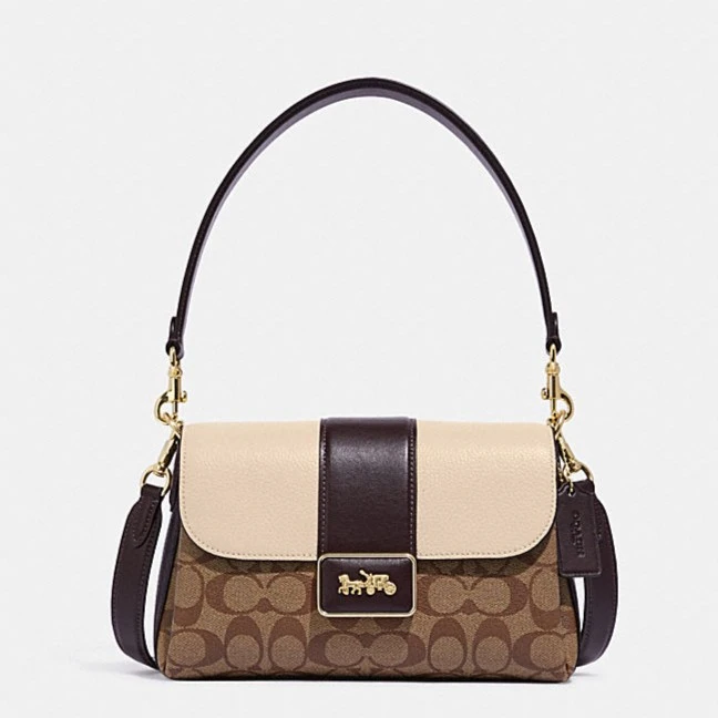 COACH/蔻驰 经典卡其拼色GRACE单肩包79032(26x16x8.5) 香港直邮