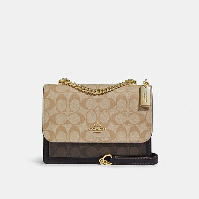 COACH/蔻驰 咖拼色经典标志KLARE斜挎包【清仓】78059(21.5x16x7)